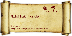Mihályk Tünde névjegykártya